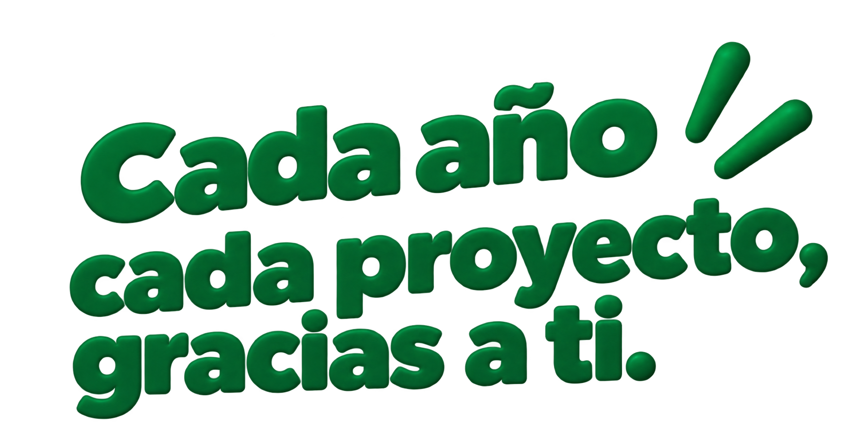 Cada año, cada proyecto, gracias a ti.